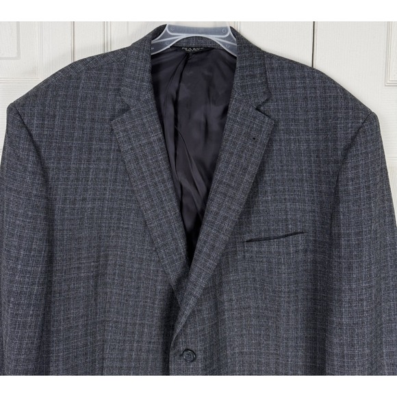 Jos A Bank Signature Collection Grey Plaid Blazer Sport Coat Jacket 2 Button - Picture 5 of 13